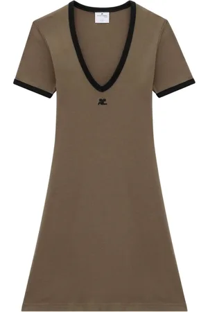 Courrèges Vestido corto con cuello en V