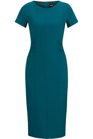 HUGO BOSS Vestido midi fruncido