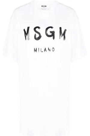 Msgm Vestido estilo camiseta con logo