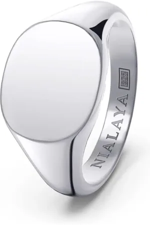 Nialaya Anillo de sello con logo grabado