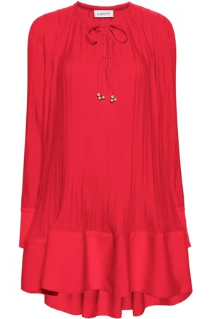 Lanvin Vestido corto con efecto plisado