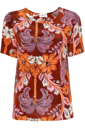 P.A.R.O.S.H. Blusa de seda con motivo floral
