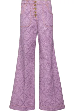 Etro Pantalones acampanados con motivo geométrico