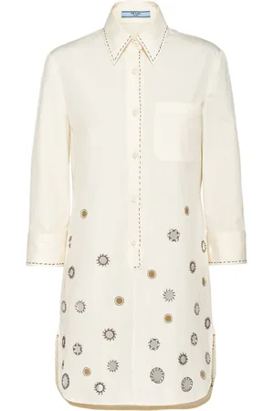 Prada Vestido camisero con apliques