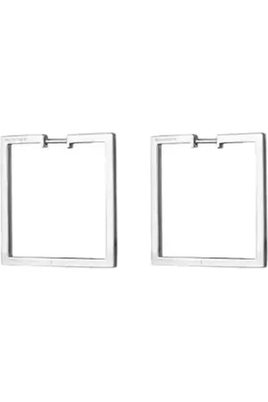 Cadar Pendientes de aro Foundation en oro blanco de 18 ct