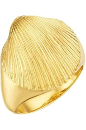 Cadar Anillo de sello Shell en oro amarillo de 18 ct