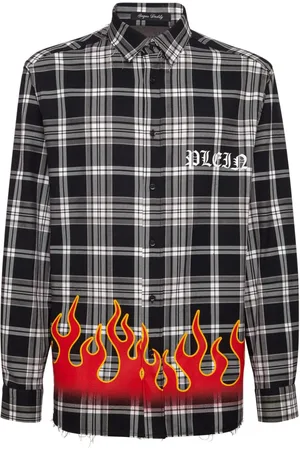 Philipp Plein Camisa con llamas estampadas