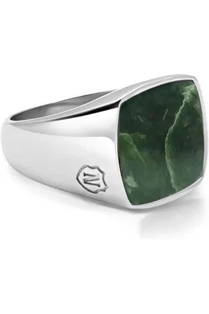 Nialaya Anillo bañado en plata con jade