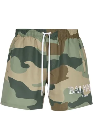 Balmain Bañador con estampado militar