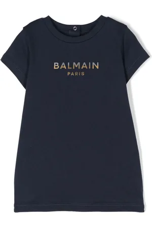 Balmain Vestido tipo camiseta con logo