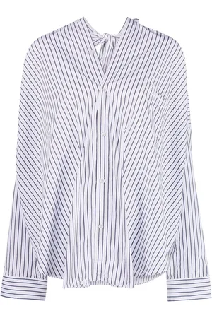 Balenciaga Camisa a rayas con detalle de lazo