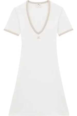 Courrèges Vestido corto con parche del logo