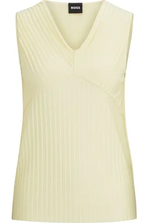 HUGO BOSS Top plisado con cuello en V