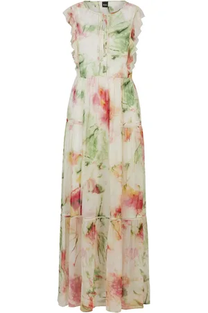 HUGO BOSS Vestido largo con estampado floral