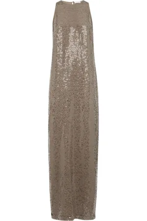 Brunello Cucinelli Vestido largo con lentejuelas