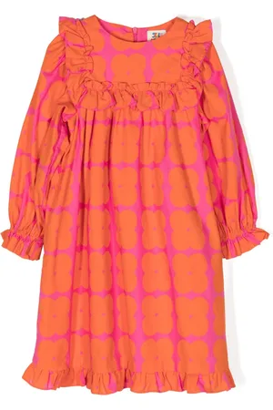 Jelly Mallow Vestido a cuadros con ribete de volantes