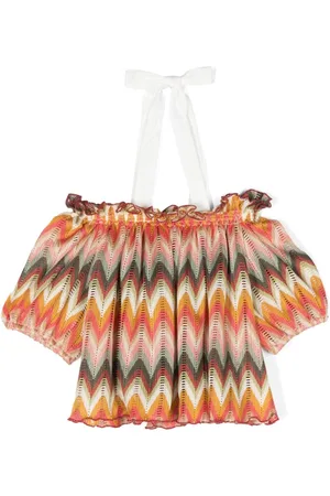 LA STUPENDERIA Top de punto en intarsia con motivo en zigzag