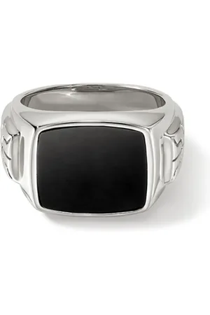 John Hardy Anillo en plata de ley con ónix negro