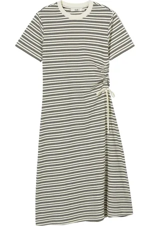 B+AB Vestido midi a rayas