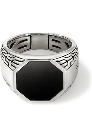 John Hardy Anillo en plata de ley con ónix negro