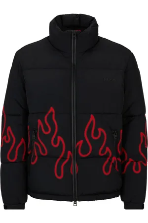 HUGO BOSS Plumífero con llamas estampadas