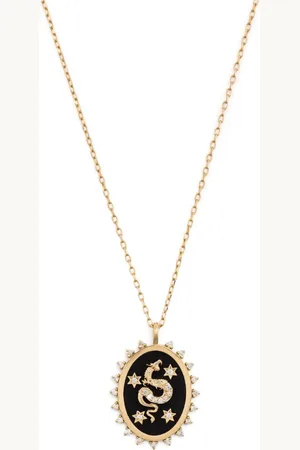 Adina Reyter Collar Dragon en oro de 14 ct con colgante de cerámica y diamantes