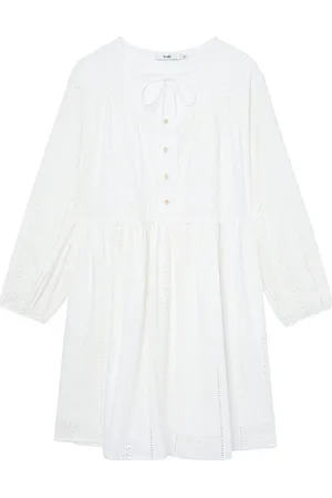 B+AB Vestido tubo con bordado inglés
