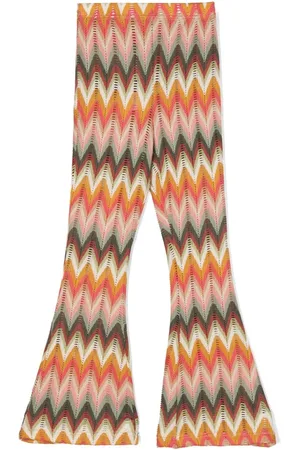 LA STUPENDERIA Pantalones acampanados con motivo en zigzag