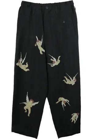 YOHJI YAMAMOTO Pantalones con ángel estampado