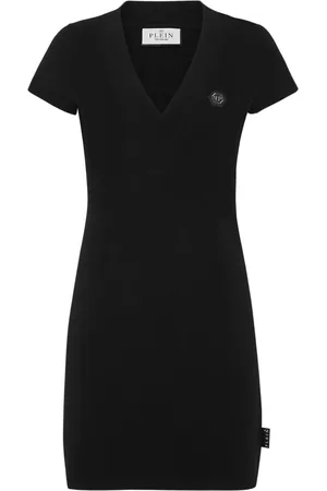 Philipp Plein Vestido estilo camiseta con apliques de strass