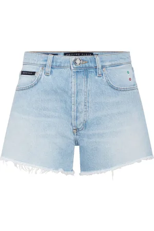 Philipp Plein Pantalones vaqueros cortos con aplique del logo