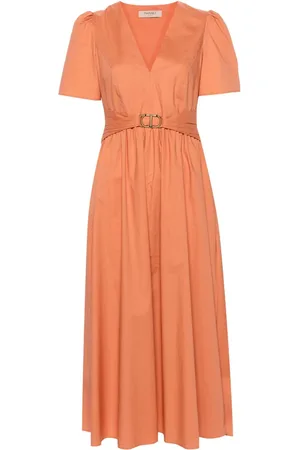 Twin-Set Vestido midi de popelina con cinturón