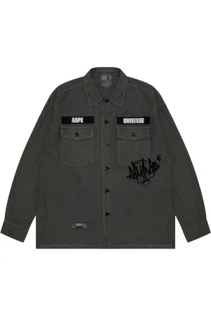 A Bathing Ape Camisa con franja del logo