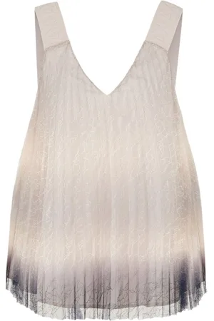 Armani Exchange Blusa plisada con efecto degradado