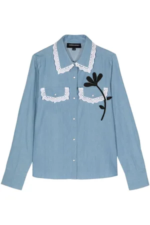 Cynthia Rowley Camisa con aplique floral