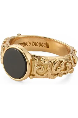 EMANUELE BICOCCHI Anillo chevalier con grabado arabesco