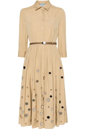 Prada Vestido midi con cinturón