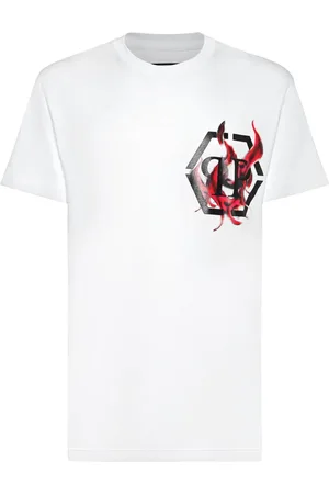 Philipp Plein Camiseta con llamas estampadas