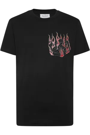 Philipp Plein Camiseta con llamas estampadas
