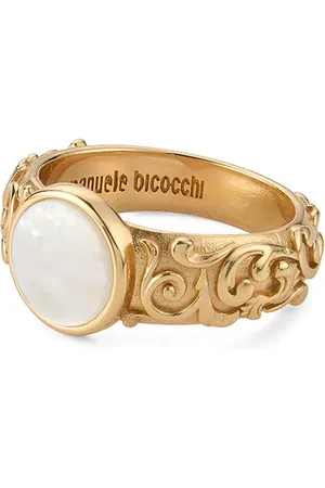 EMANUELE BICOCCHI Anillo chevalier con grabado arabesco