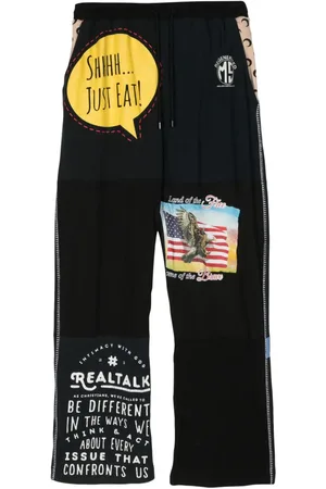 Marine Serre Pantalones con diseño patchwork