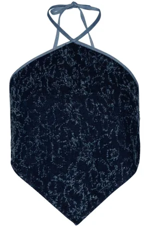 DI PETSA Top sin mangas vaquero con cuello halter
