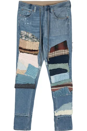 GREG LAUREN Vaqueros ajustados de talle medio