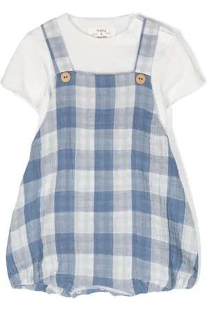 TEDDY & MINOU Camiseta y pelele a cuadros gingham