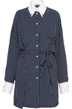Prada Camisa a rayas con logo grabado