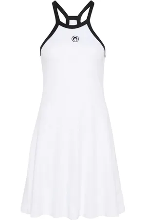 Marine Serre Vestido corto con bordado Crescent Moon
