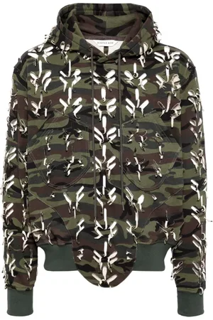 JUNTAE KIM Sudadera con capucha y estampado militar