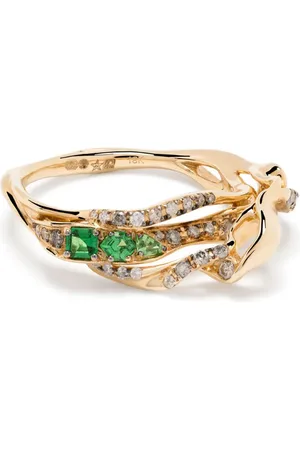 Bibi van der Velden Anillo Exhale en oro amarillo de 18 ct con diamantes y tsavorita