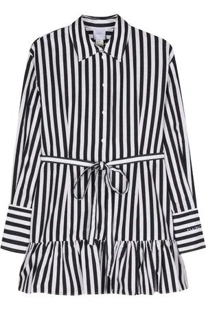 Patou Vestido camisero corto a rayas