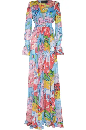 Philipp Plein Vestido largo con estampado Bombing Graffiti